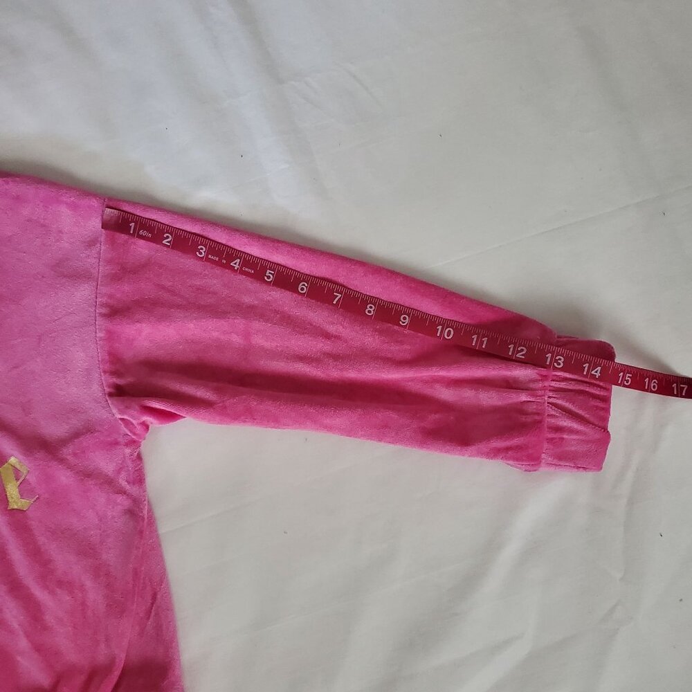 Juicy Couture‎ Kids Girls Philox Pink Velour Hoodie Pullover Sweatshirt Sz 7 NWT - Picture 11 of 14